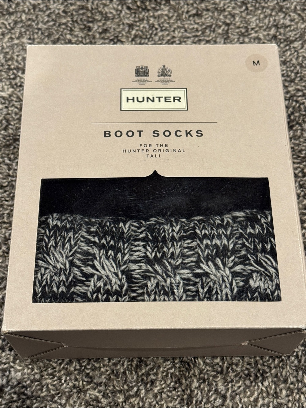 Hunter Black and Gray Marled Boot Socks